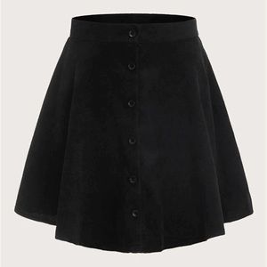 button up flare skirt